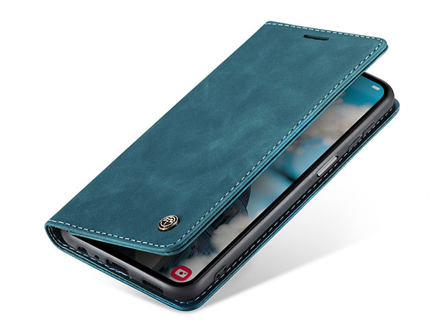 CaseMe Slim Synthetic Leather Wallet Case with Stand for Samsung Galaxy A15 - Teal