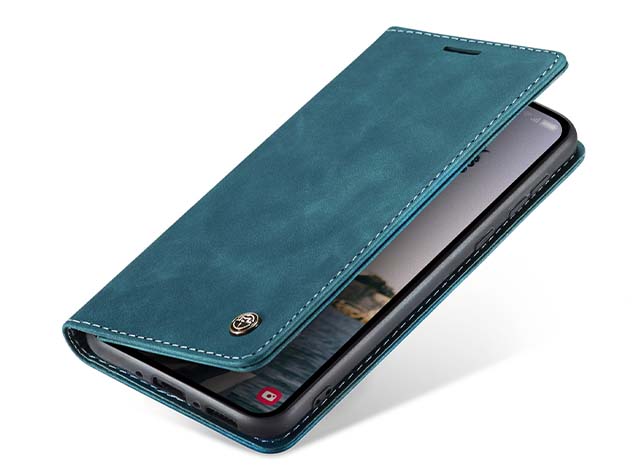 CaseMe Slim Synthetic Leather Wallet Case with Stand for Samsung Galaxy A55 - Teal