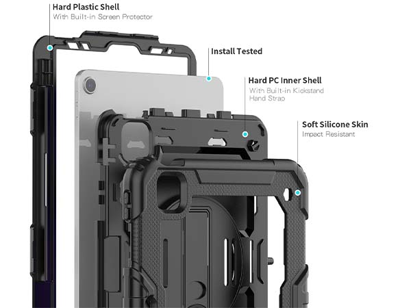 Rugged Impact Case for iPad Air 5 - Classic Black