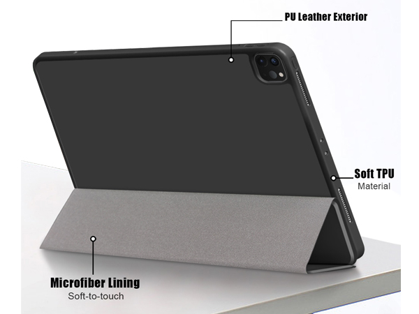 Synthetic Leather Flip Case with Stand for iPad Air 13 inch (2024) - Black Leather Flip Case