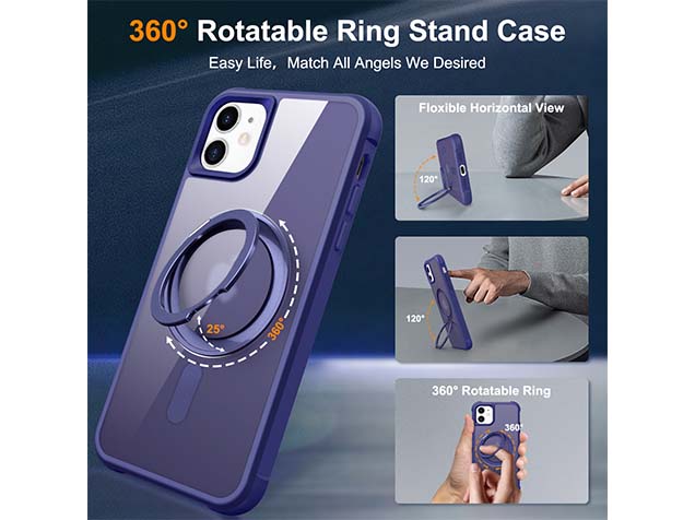 Magnetic Ring Stand Case for iPhone 12 - Cobolt Blue