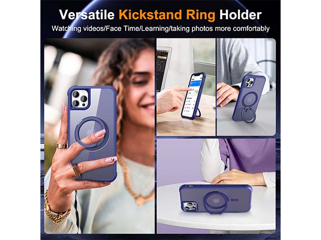 Magnetic Ring Stand Case for iPhone 12 Pro Max - Cobolt Blue
