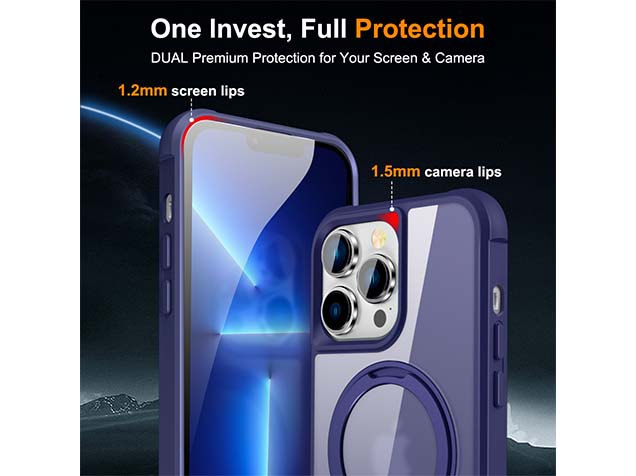 Magnetic Ring Stand Case for iPhone 13 Pro Max - Cobolt Blue