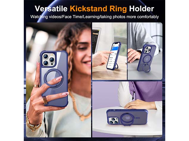 Magnetic Ring Stand Case for iPhone 13 Pro Max - Cobolt Blue