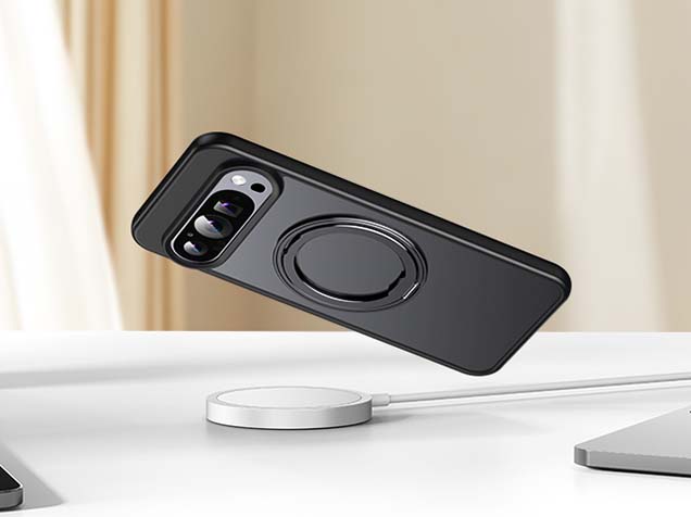 Magnetic Ring Stand Case for Google Pixel 9 Pro XL - Black