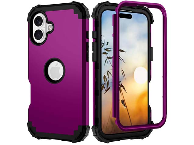 Defender Case for iPhone 16 - Plum