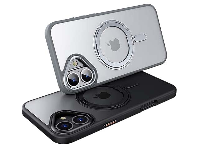 Magnetic Ring Stand Case for iPhone 16 - Clear