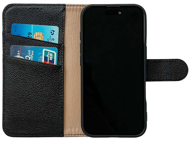 Premium Leather Wallet Case for Apple iPhone 16 Plus - Black