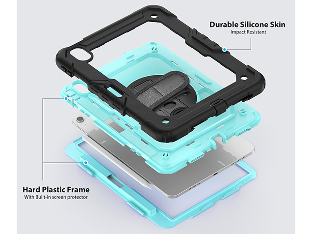 Rugged Impact Case with Strap for iPad Air 11 (2025) - Sky Blue