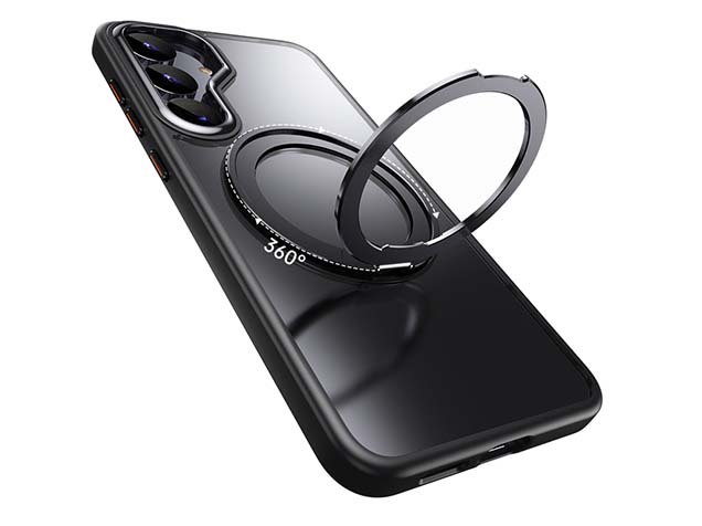 Magnetic Ring Stand Case for Samsung S25 - Black