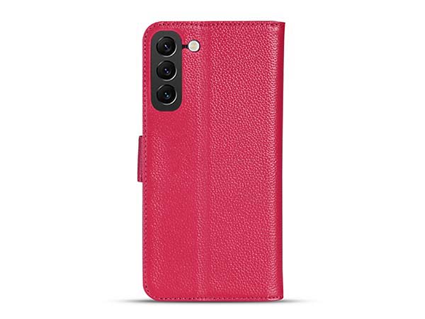 Premium Leather Wallet Case for Samsung Galaxy S25 - French Rose Leather Wallet Case