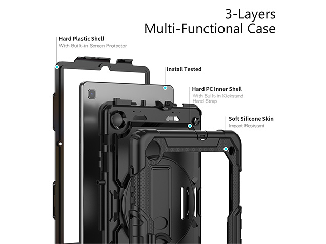 Rugged Impact Case for Samsung Galaxy Tab S6 Lite - Classic Black