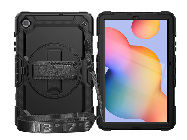 Rugged Impact Case with Strap for Samsung Galaxy Tab S6 Lite - Classic Black Impact Case