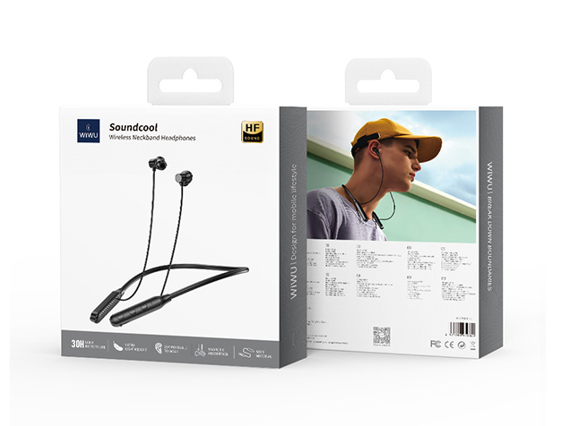 WiWU GB01 Wireless Neckband Headphones - Black