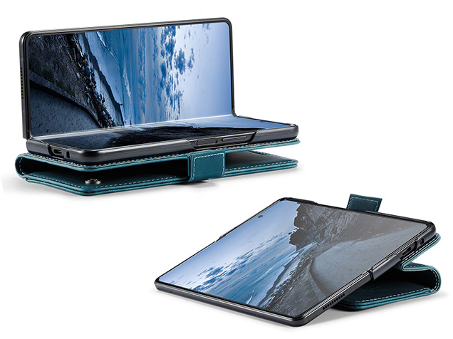 CaseMe Synthetic Leather Wallet Case with Stand for Galaxy Z Fold7 - Teal