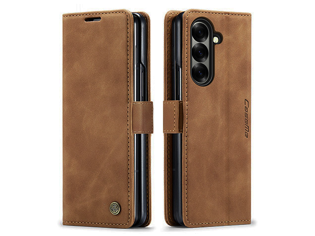 CaseMe Synthetic Leather Wallet Case with Stand for Galaxy Z Fold7 - Tan