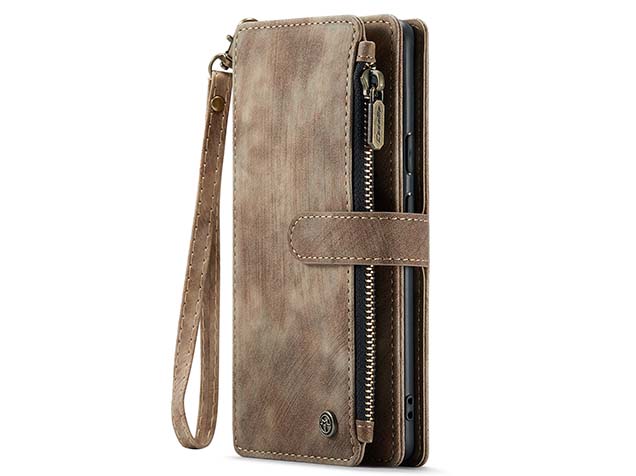 CaseMe Synthetic Leather Wallet Case with Zipper Pocket for Google Pixel 10 - Desert Taupe