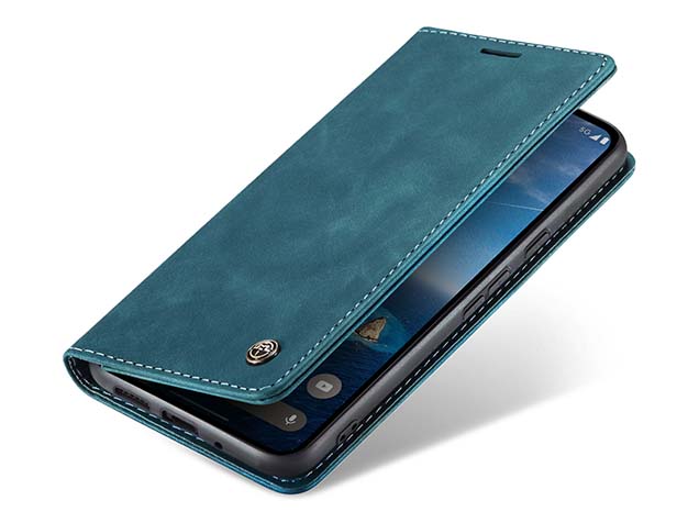 CaseMe Slim Synthetic Leather Wallet Case with Stand for Google Pixel 10 - Teal Leather Wallet Case