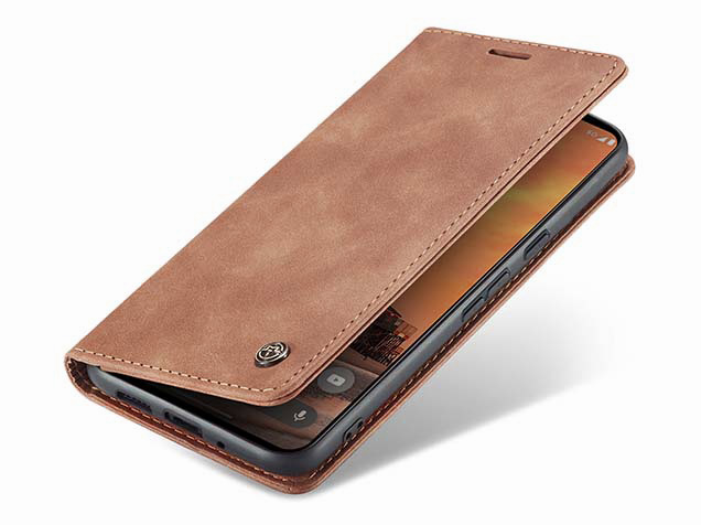 CaseMe Slim Synthetic Leather Wallet Case with Stand for Google Pixel 10 - Tan Leather Wallet Case