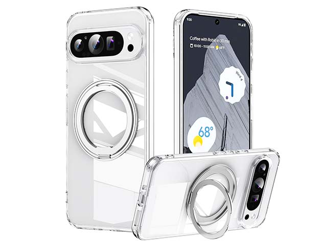 Magnetic Ring Stand Case for Google Pixel 10 Pro XL - Clear Hard Case