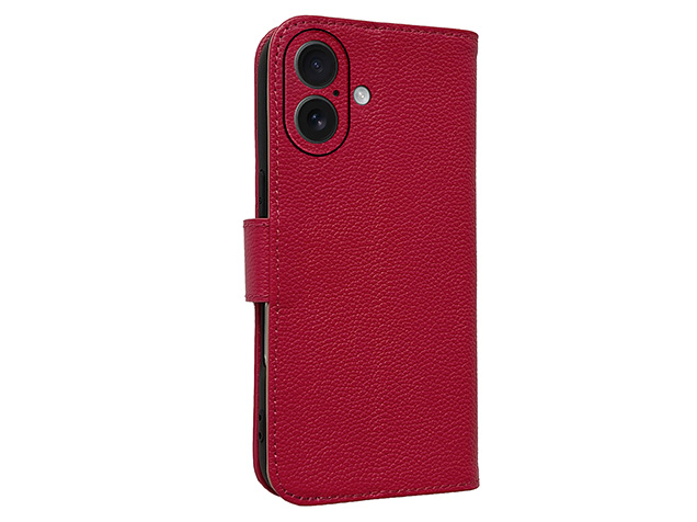 Premium Leather Wallet Case for Apple iPhone 17 - French Rose Leather Wallet Case