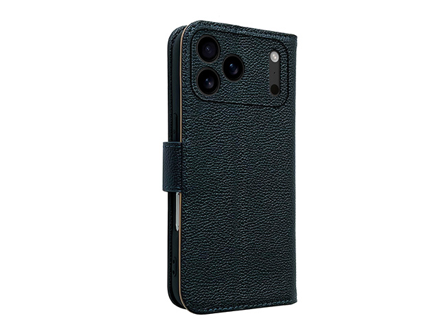 Premium Leather Wallet Case for Apple iPhone 17 Pro - Midnight Blue Leather Wallet Case