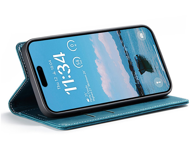 CaseMe Slim Synthetic Leather Wallet Case with Stand for iPhone Air - Teal