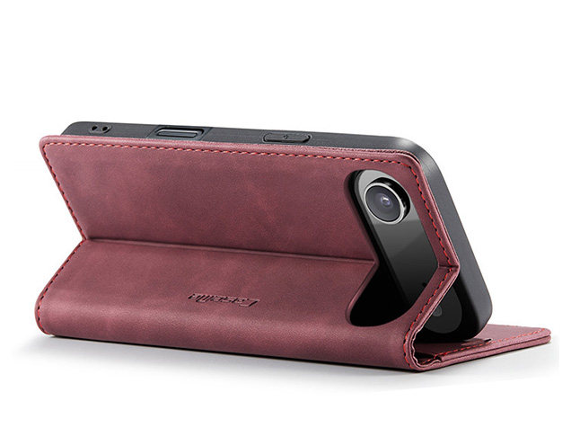 CaseMe Slim Synthetic Leather Wallet Case with Stand for iPhone Air - Burgundy