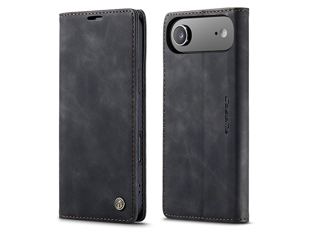 CaseMe Slim Synthetic Leather Wallet Case with Stand for iPhone Air - Charcoal