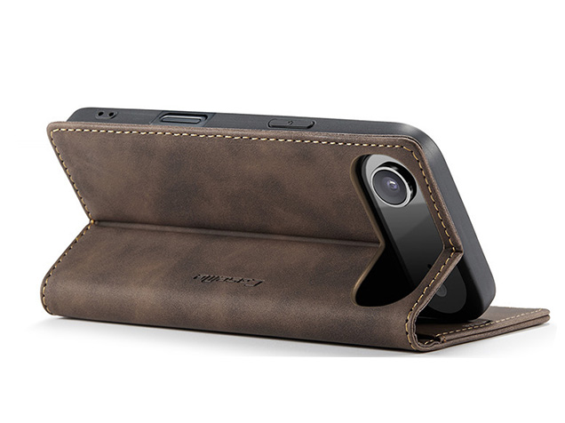 CaseMe Slim Synthetic Leather Wallet Case with Stand for iPhone Air - Chocolate