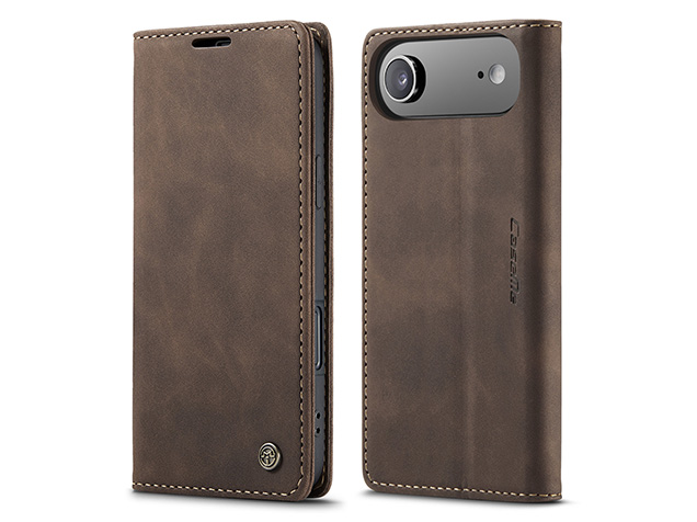 CaseMe Slim Synthetic Leather Wallet Case with Stand for iPhone Air - Chocolate
