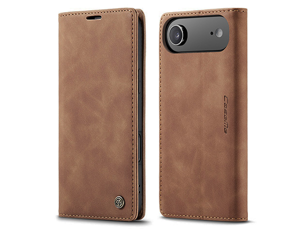CaseMe Slim Synthetic Leather Wallet Case with Stand for iPhone Air - Tan