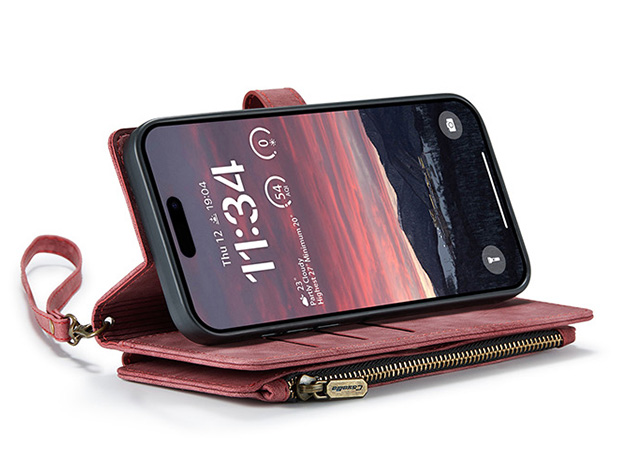 CaseMe Synthetic Leather Wallet Case with Zipper Pocket for iPhone Air - Blush