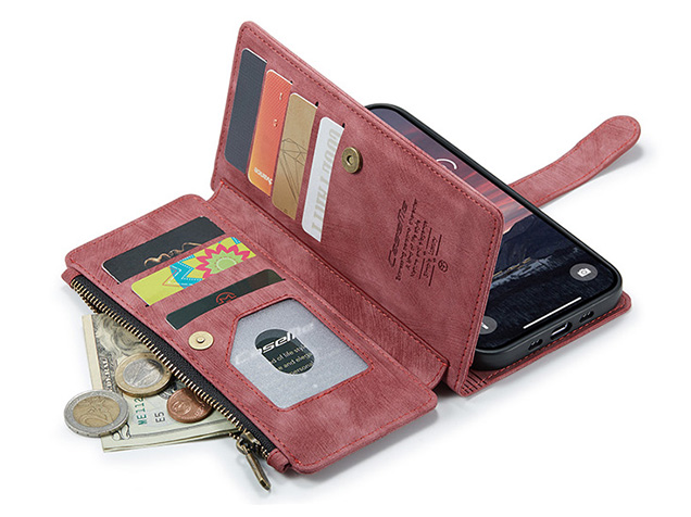CaseMe Synthetic Leather Wallet Case with Zipper Pocket for iPhone Air - Blush