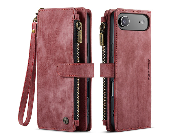 CaseMe Synthetic Leather Wallet Case with Zipper Pocket for iPhone Air - Blush