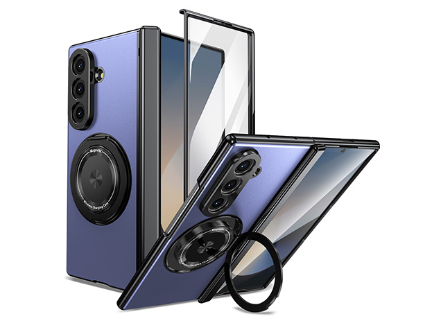 Magnetic Ring / Stand Case for the Samsung Galaxy Z Fold7 - Blue Hard Case
