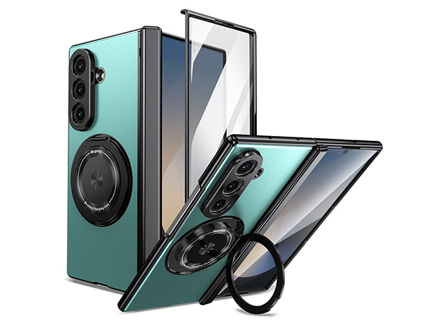 Magnetic Ring / Stand Case for the Samsung Galaxy Z Fold7 - Green Hard Case