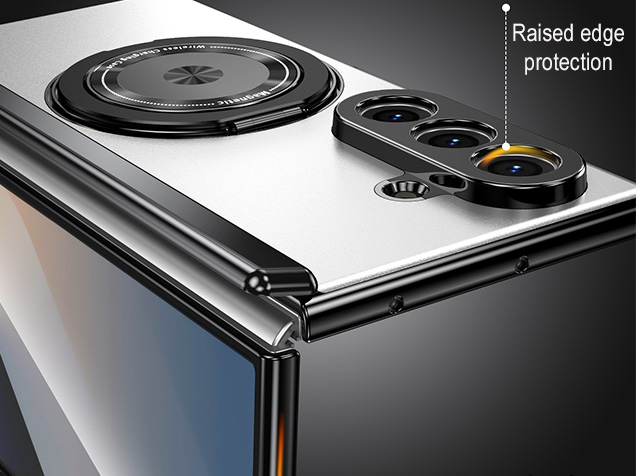 Magnetic Ring / Stand Case for the Samsung Galaxy Z Fold7 - Silver