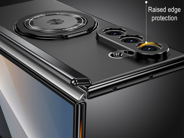 Magnetic Ring / Stand Case for the Samsung Galaxy Z Fold7 - Black