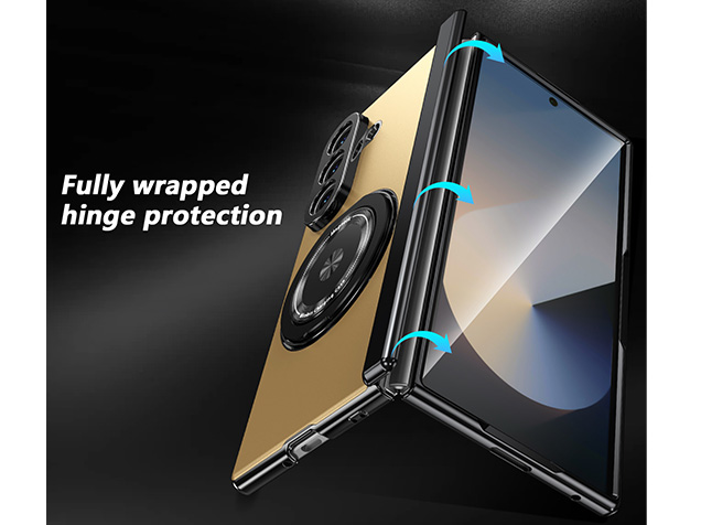 Magnetic Ring / Stand Case for the Samsung Galaxy Z Fold7 - Gold