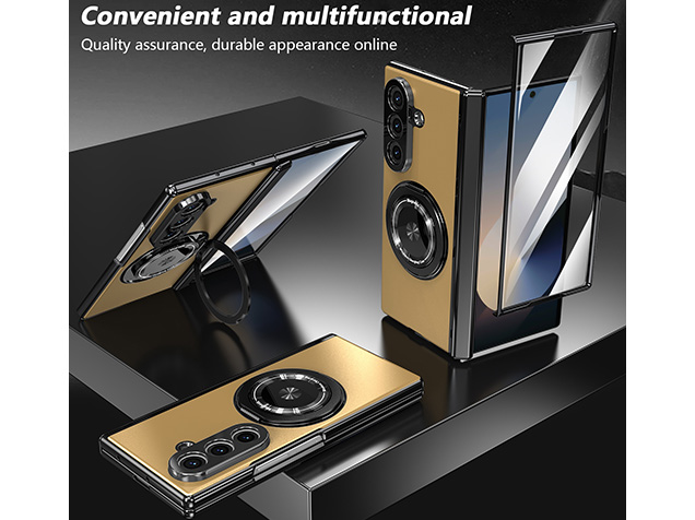 Magnetic Ring / Stand Case for the Samsung Galaxy Z Fold7 - Gold
