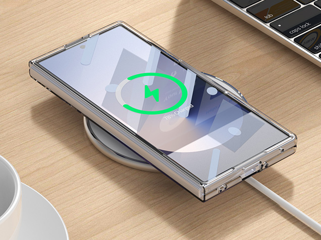 Clear case with magnetic rotating ring for the Samsung Galaxy Z Fold7 - Clear/Black