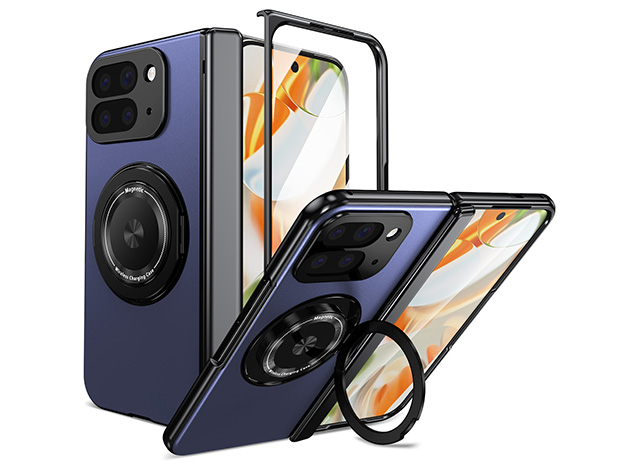 Magnetic Ring / Stand Case for Google Pixel 10 Pro Fold - Blue Hard Case