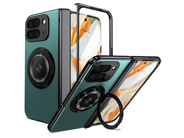 Magnetic Ring / Stand Case for Google Pixel 10 Pro Fold - Green Hard Case