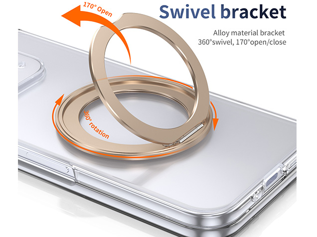 Clear case with magnetic rotating ring for Google Pixel 10 Pro Fold - Clear/Gold