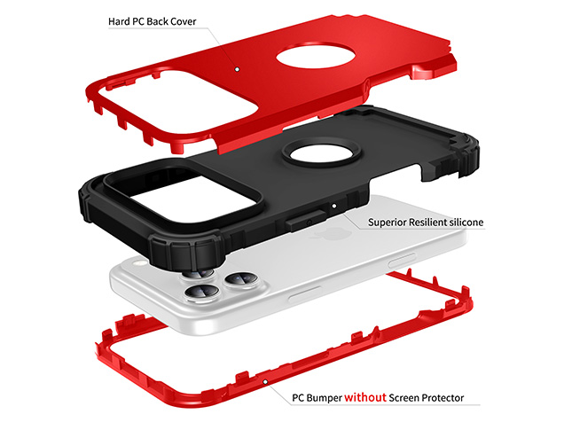 Defender Case for iPhone 17 Pro Max - Red