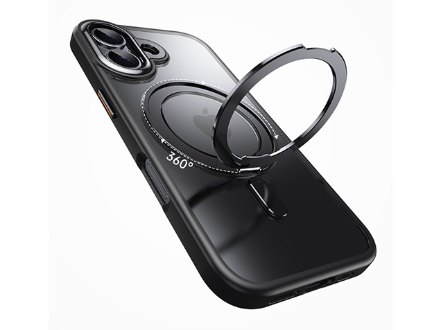 Magnetic Ring Stand Case for iPhone 17 - Black