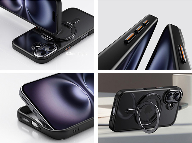 Magnetic Ring Stand Case for iPhone 17 - Black