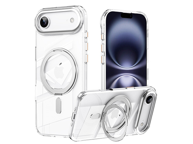 Magnetic Ring Stand Case for iPhone Air - Silver Hard Case