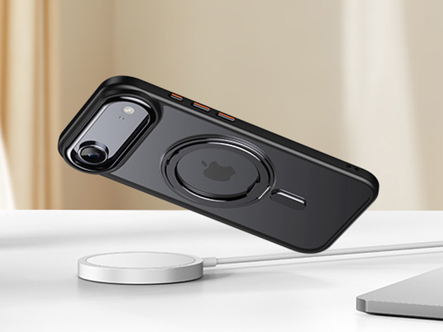 Magnetic Ring Stand Case for iPhone Air - Silver